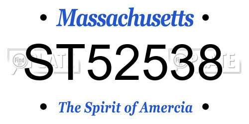 ST52538 Massachusetts License Plate
