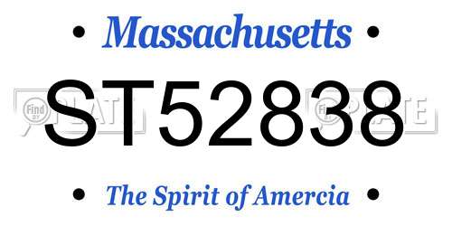 ST52838 Massachusetts License Plate