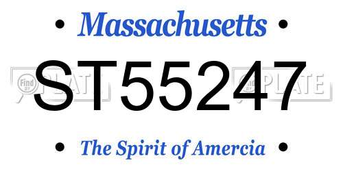 ST55247 Massachusetts License Plate
