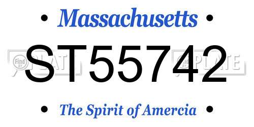 ST55742 Massachusetts License Plate