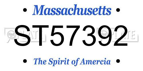 ST57392 Massachusetts License Plate