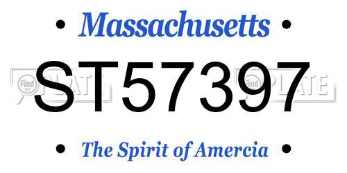 ST57397 Massachusetts License Plate