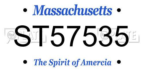 ST57535 Massachusetts License Plate