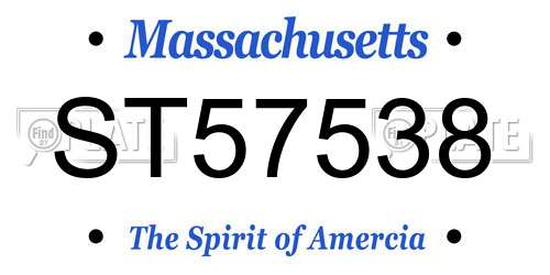 ST57538 Massachusetts License Plate