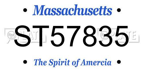 ST57835 Massachusetts License Plate