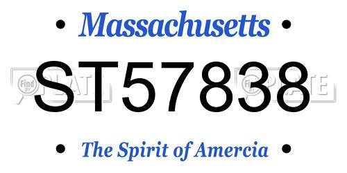 ST57838 Massachusetts License Plate