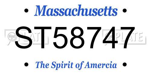 ST58747 Massachusetts License Plate