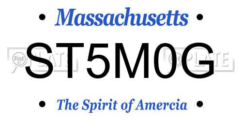 ST5M0G Massachusetts License Plate
