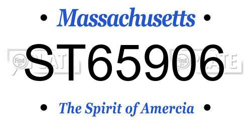 ST65906 Massachusetts License Plate
