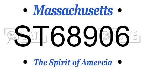 ST68906 Massachusetts License Plate