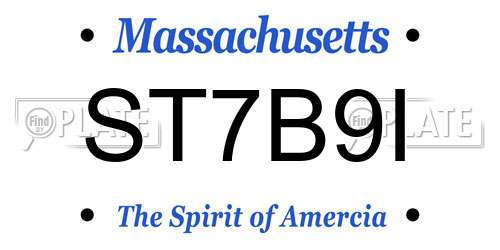 ST7B9I Massachusetts License Plate