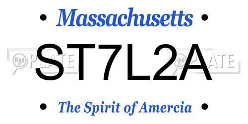 ST7L2A Massachusetts License Plate
