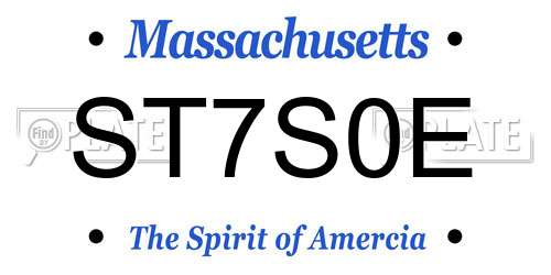 ST7S0E Massachusetts License Plate