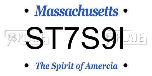 ST7S9I Massachusetts License Plate