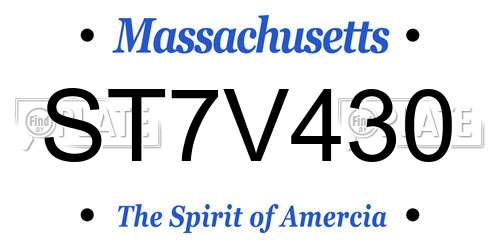 ST7V430 Massachusetts License Plate