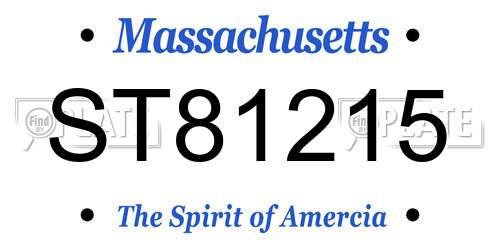 ST81215 Massachusetts License Plate
