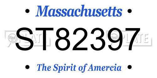 ST82397 Massachusetts License Plate