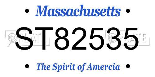 ST82535 Massachusetts License Plate