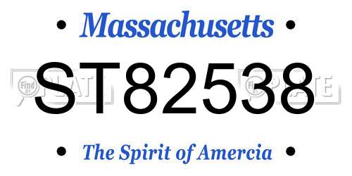 ST82538 Massachusetts License Plate