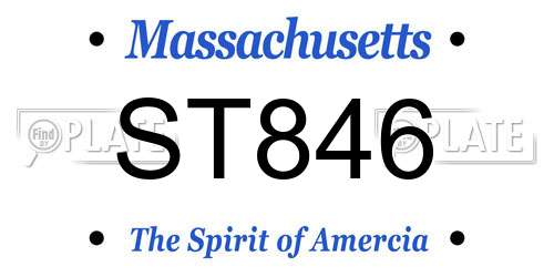 ST846 Massachusetts License Plate