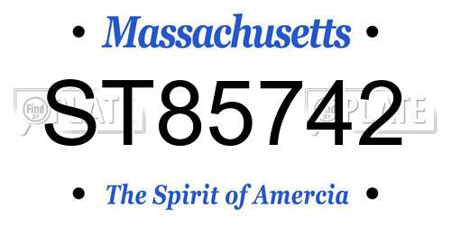 ST85742 Massachusetts License Plate