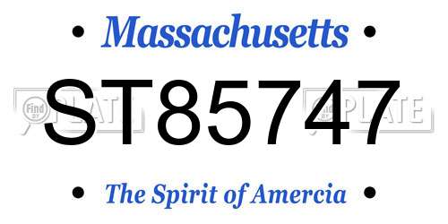 ST85747 Massachusetts License Plate