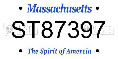 ST87397 Massachusetts License Plate