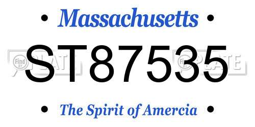 ST87535 Massachusetts License Plate