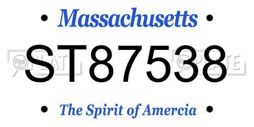 ST87538 Massachusetts License Plate