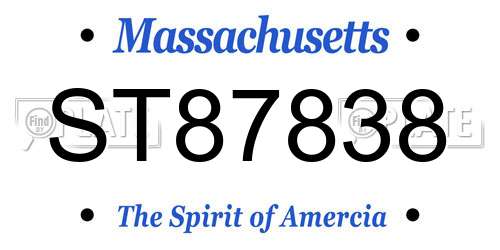 ST87838 Massachusetts License Plate