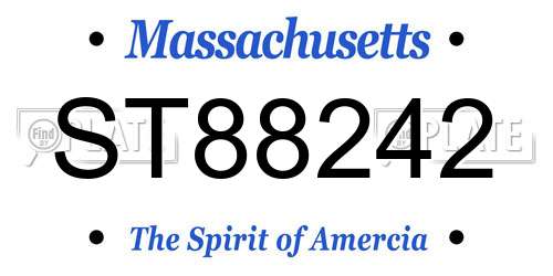 ST88242 Massachusetts License Plate