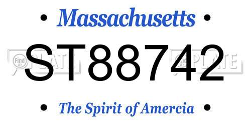 ST88742 Massachusetts License Plate