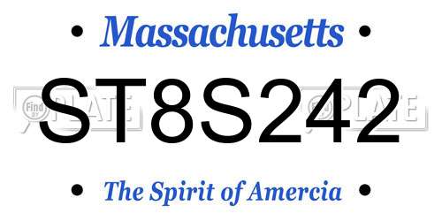 ST8S242 Massachusetts License Plate
