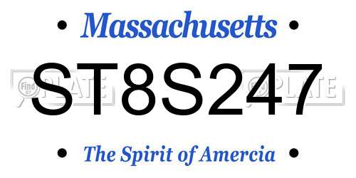 ST8S247 Massachusetts License Plate