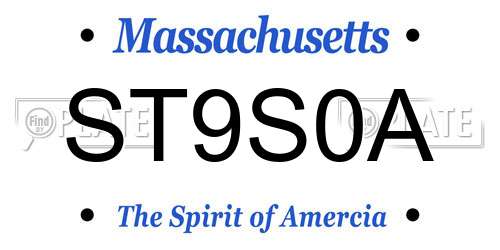 ST9S0A Massachusetts License Plate