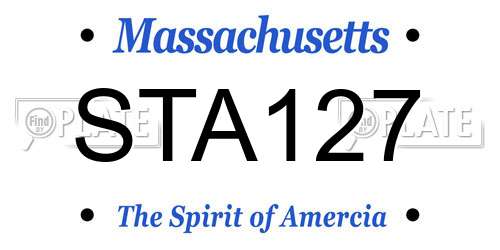 STA127 Massachusetts License Plate