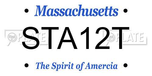 STA12T Massachusetts License Plate