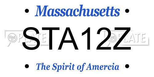 STA12Z Massachusetts License Plate