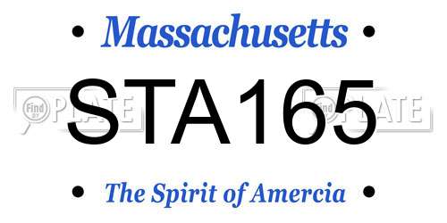 STA165 Massachusetts License Plate