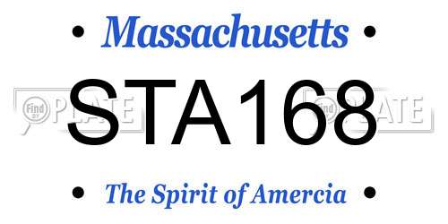 STA168 Massachusetts License Plate