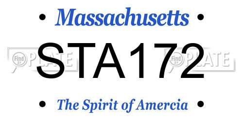 STA172 Massachusetts License Plate
