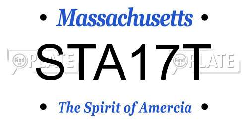 STA17T Massachusetts License Plate