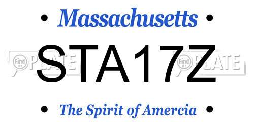 STA17Z Massachusetts License Plate