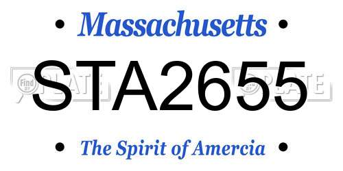 STA2655 Massachusetts License Plate