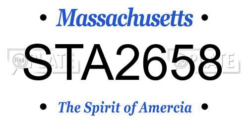 STA2658 Massachusetts License Plate