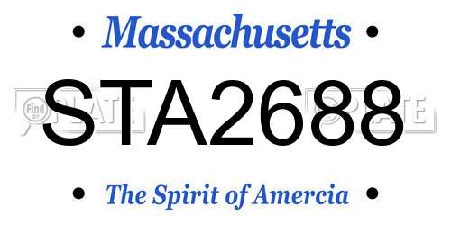 STA2688 Massachusetts License Plate