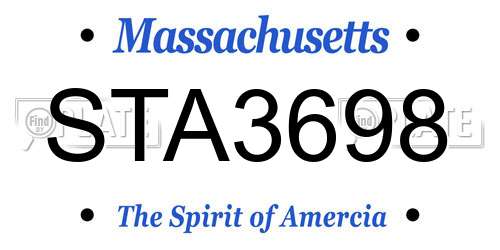 STA3698 Massachusetts License Plate