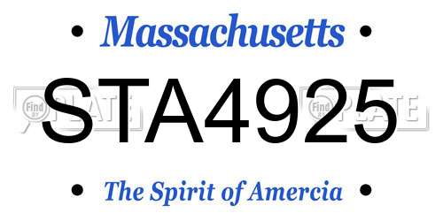 STA4925 Massachusetts License Plate