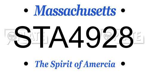 STA4928 Massachusetts License Plate