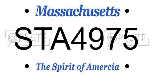 STA4975 Massachusetts License Plate
